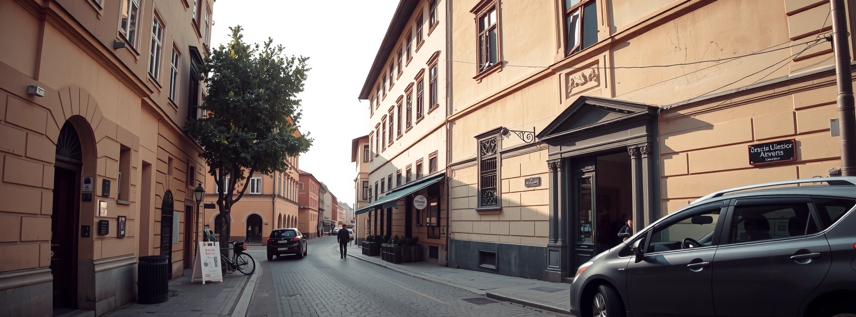 Pohled na ulici Mánesova v Praze 2